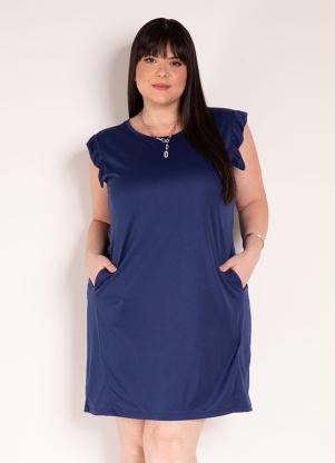 Vestido (Marinho) com Bolsos Funcionais Plus Size Vestido (Marinho) com Bolsos Funcionais Plus Size
