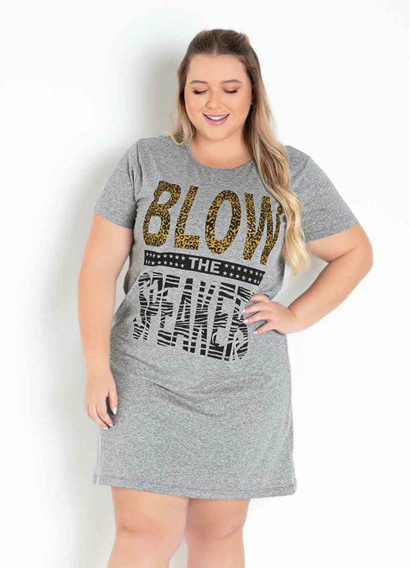 vestido tipo blusão plus size