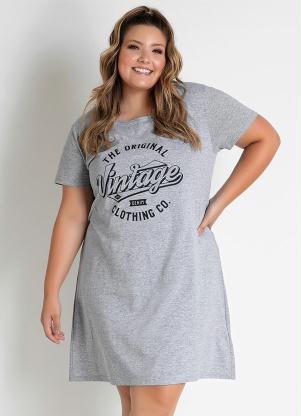 Vestido (Mescla) com Estampa Plus Size