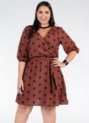 Vestido Plus Size (Po�) com Amarra��o