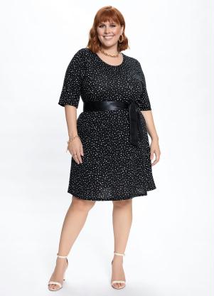 Vestido Plus Size (Po�) com Bolsos