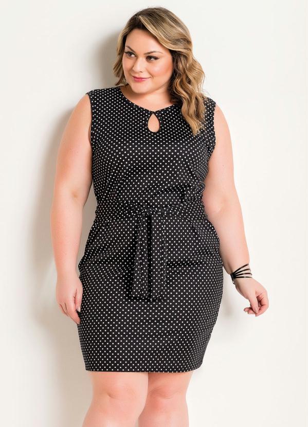 vestido poa plus size