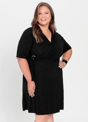 Vestido (Preto) Transpassado com Argola