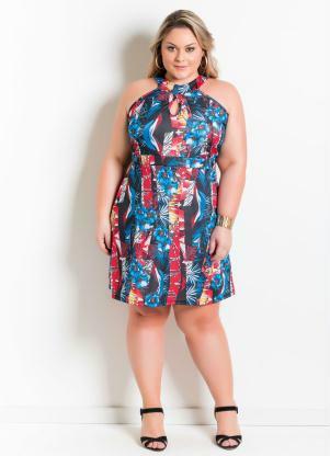 vestido trapézio plus size