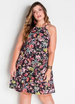 Vestido Trapézio Plus Size (Floral) Vestido Trapézio Plus Size (Floral)