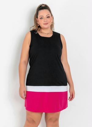 Vestido (Tricolor) com Recortes Plus Size Vestido (Tricolor) com Recortes Plus Size