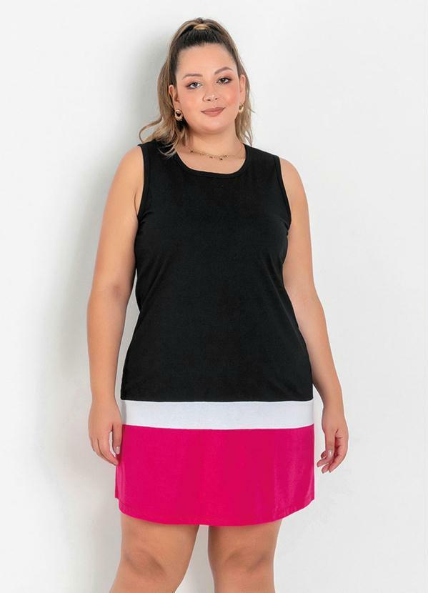 Vestido (Tricolor) com Recortes Plus Size Vestido (Tricolor) com Recortes Plus Size