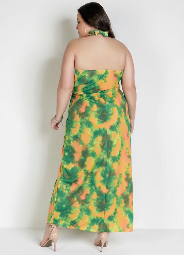 vestido frente unica plus size