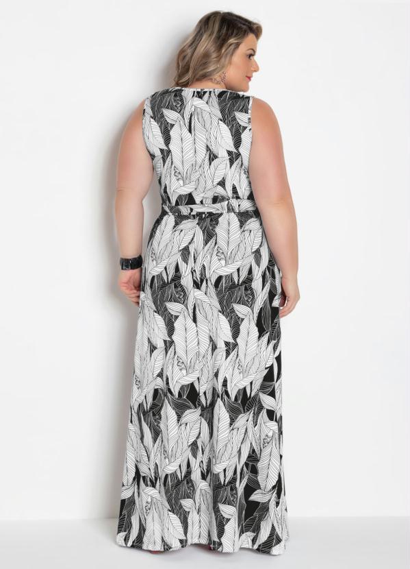vestido evase longo plus size