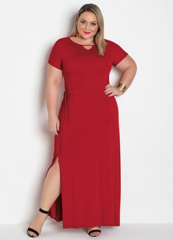 vestido longo vermelho casual