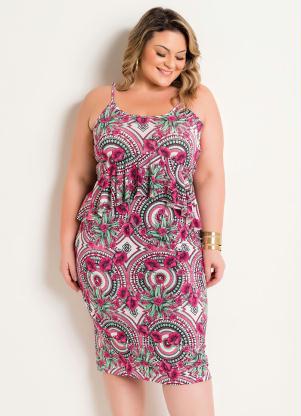 Vestido de Al�as (Floral) com Babado