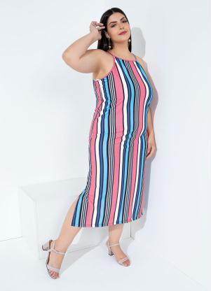 Vestido de Alças (Listrado) Plus Size Vestido de Alças (Listrado) Plus Size