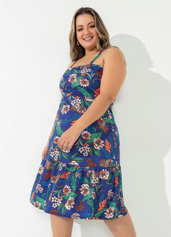 Vestido (Floral Azul) de Al�as Plus Size