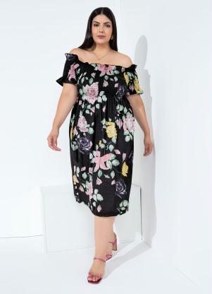 Vestido (Floral) Ciganinha Plus Size