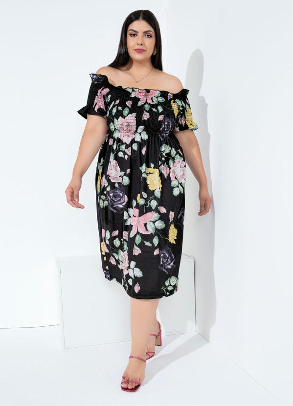 Vestido (Floral) Ciganinha Plus Size