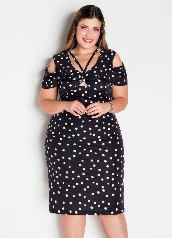 vestido poa plus size