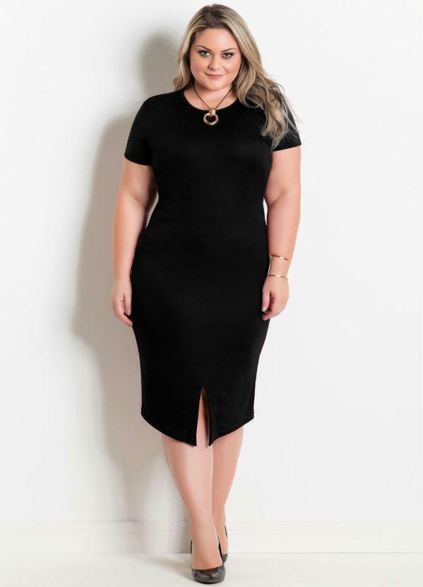 vestido midi fenda frontal
