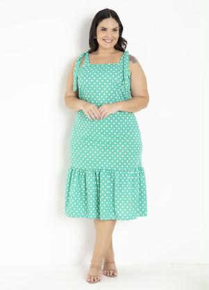 Vestido (Po�) com Amarra��o Plus Size