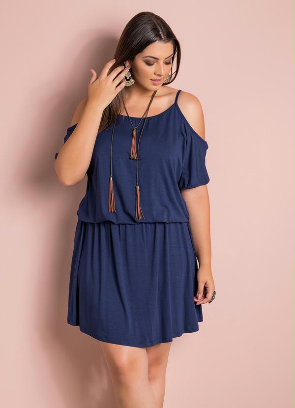vestido ombro vazado plus size