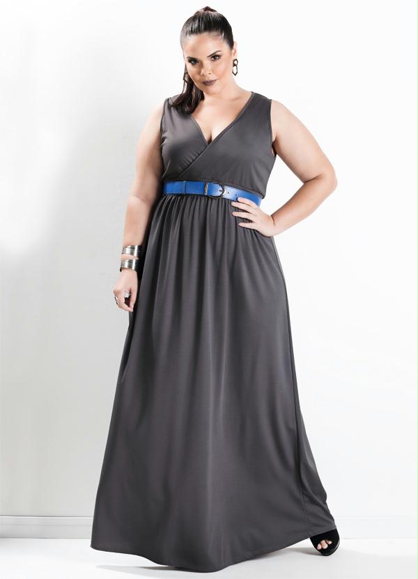 vestido de festa plus size decote v