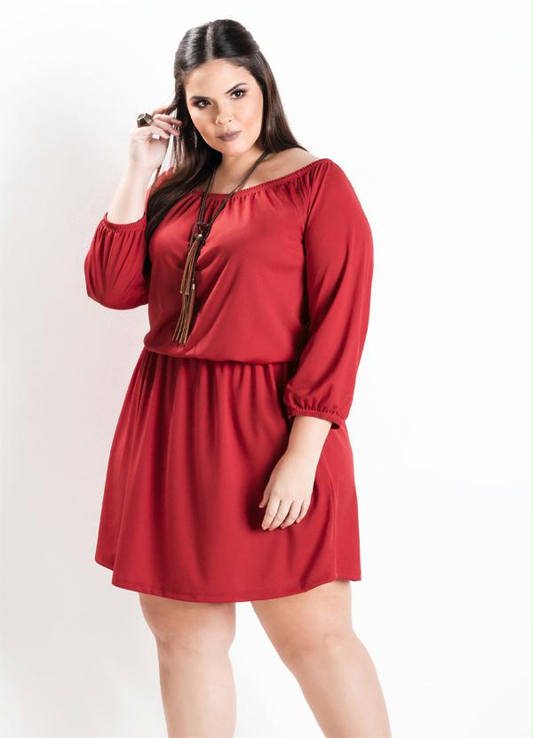vestido vermelho curto plus size