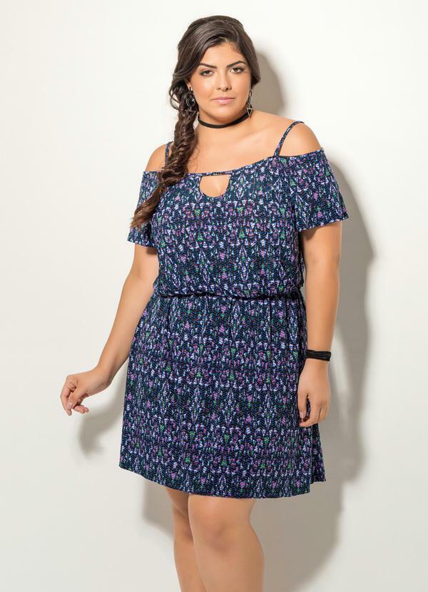 vestido ombro vazado plus size