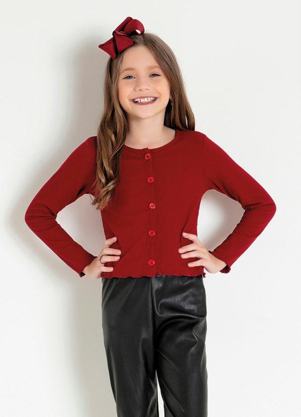 Casaquinho Infantil Canelada (Bord�) com Bot�es