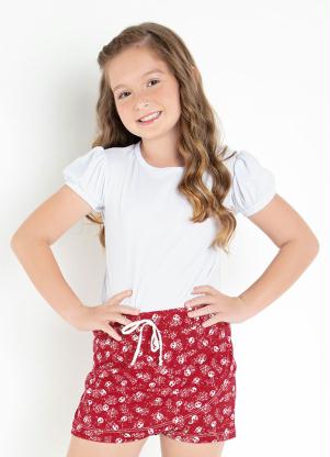 Blusa Infantil (Branca) com Manga Bufante Blusa Infantil (Branca) com Manga Bufante