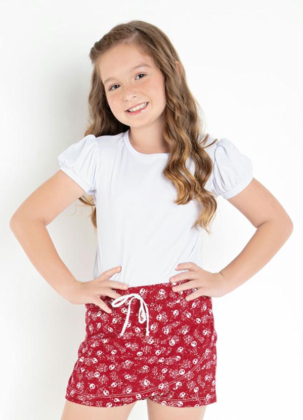 Blusa Infantil (Branca) com Manga Bufante Blusa Infantil (Branca) com Manga Bufante