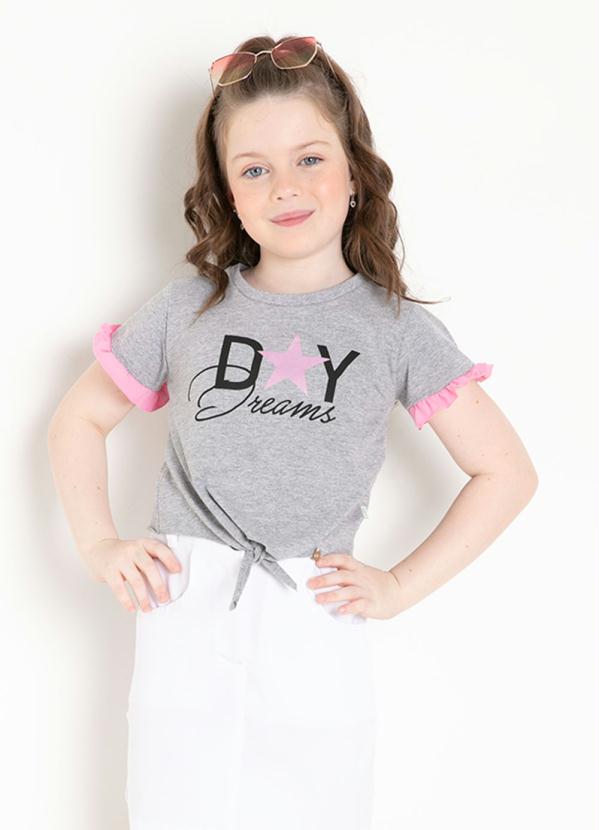 Blusa Infantil (Mescla) com Barra Amarrada