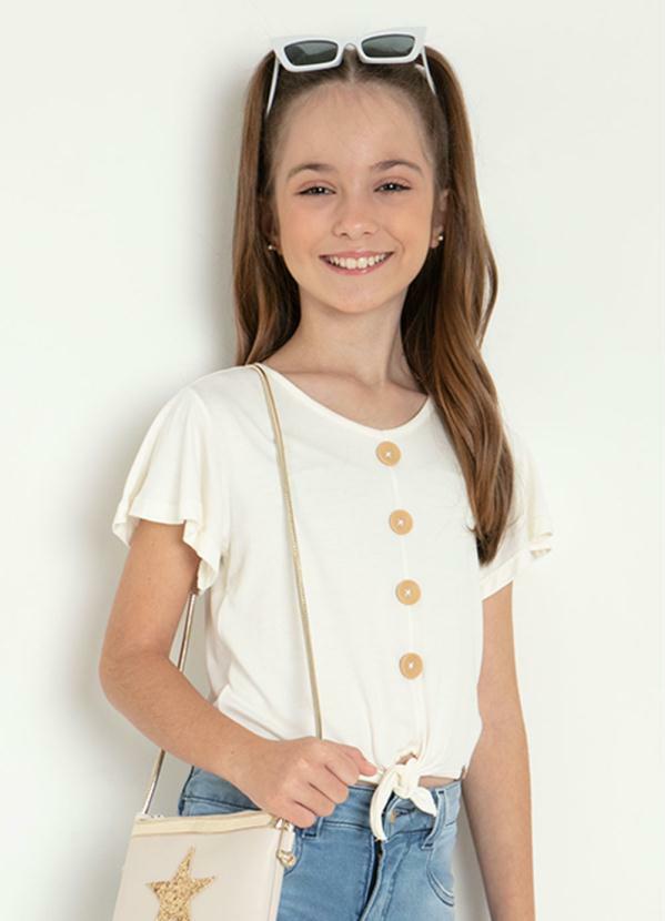 blusa de amarrar na frente infantil