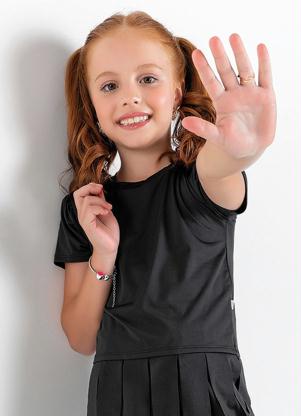 Blusa Infantil (Preta) com Tiras Blusa Infantil (Preta) com Tiras