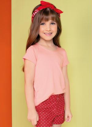 Blusa Infantil (Rosa) com Bolso Rovitex