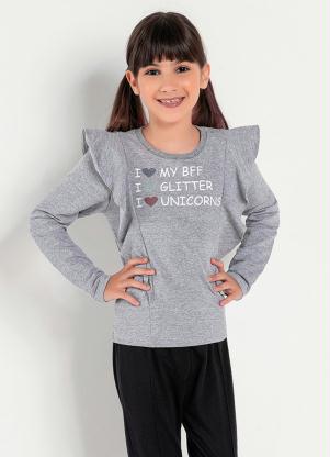 Blusa Infantil (Mescla) com Babados