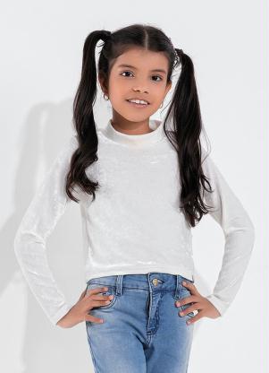 Blusa Infantil (Off White) com Gola