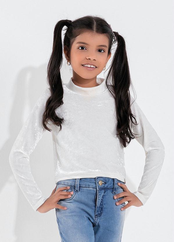 Blusa Infantil (Off White) com Gola