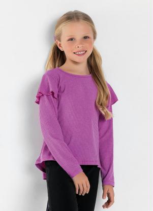 Blusa Infantil (Violeta) com Babado nas Mangas