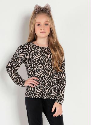 Blusa Infantil (Zebra) Manga Longa
