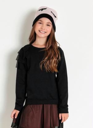Moletom Infantil com Tule (Preto) Moletom Infantil com Tule (Preto)