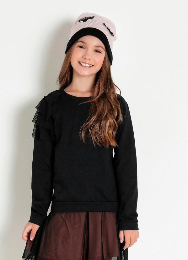 Moletom Infantil com Tule (Preto) Moletom Infantil com Tule (Preto)