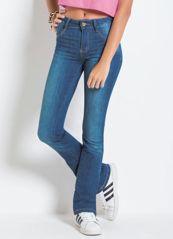 Cal�a Boot Cut Sawary (Jeans) com Cintura M�dia