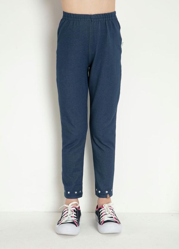 Cal�a Legging Infantil (Azul) com Pedraria