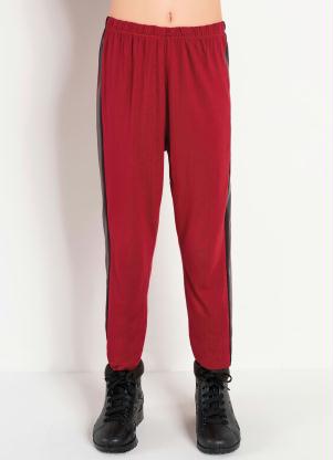 Calça Legging Infantil (Bordô) com Faixa Lateral Calça Legging Infantil (Bordô) com Faixa Lateral