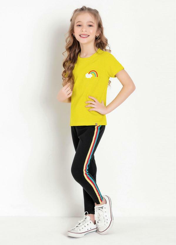 Calça Legging Infantil Preta com Cadarço - Kolormagic