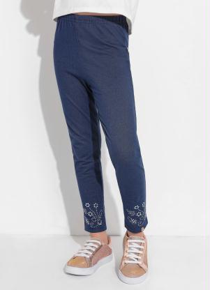 Legging Infantil (Azul Jeans) com Aplique Legging Infantil (Azul Jeans) com Aplique