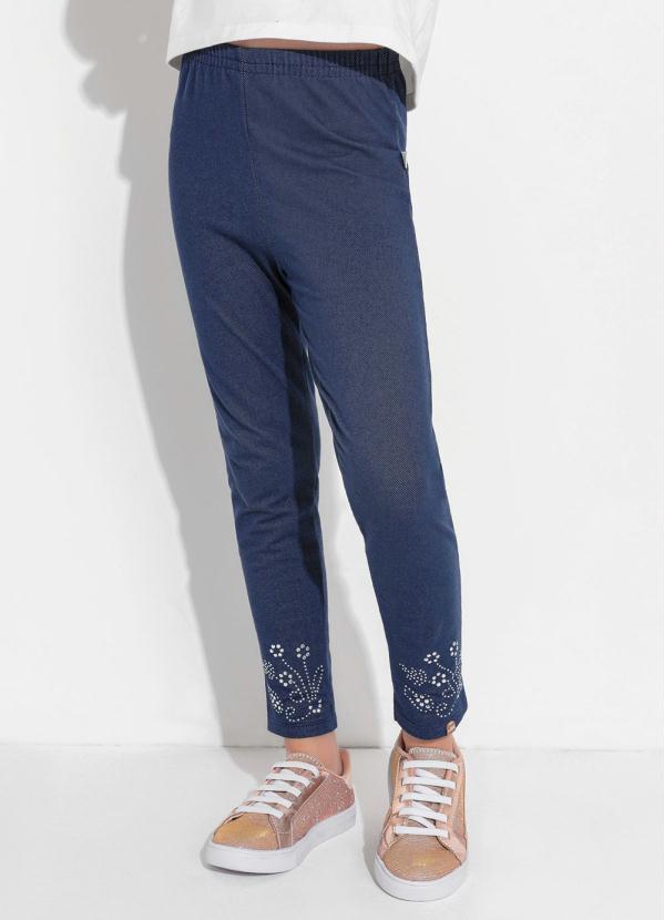 Legging Infantil (Azul Jeans) com Aplique Legging Infantil (Azul Jeans) com Aplique
