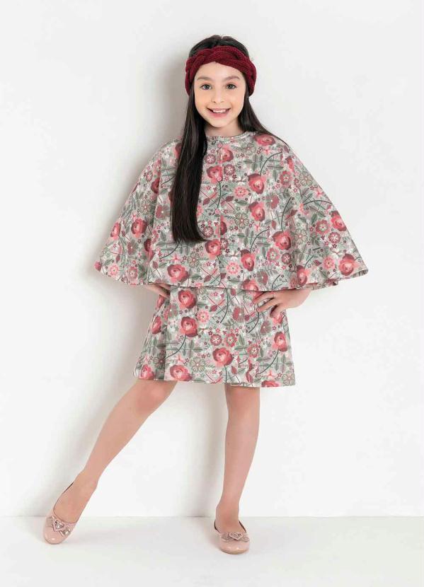 Conjunto Infantil (Floral) Vestido e Capa Conjunto Infantil (Floral) Vestido e Capa