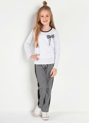 Conjunto Infantil (Xadrex/Branco) Blusa e Calça Conjunto Infantil (Xadrex/Branco) Blusa e Calça