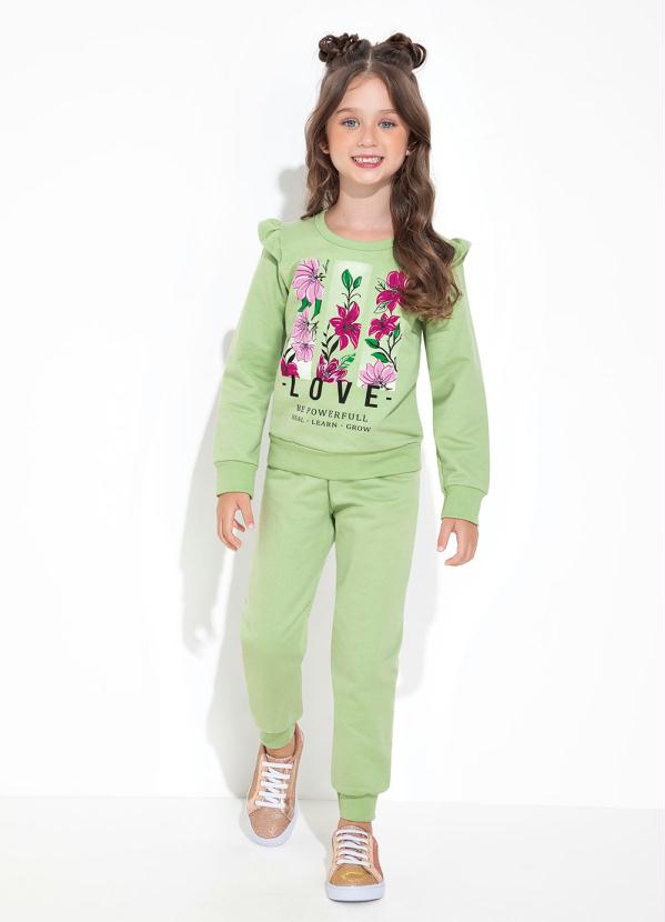 Conjunto (Verde Claro) em Moletom Peluciado