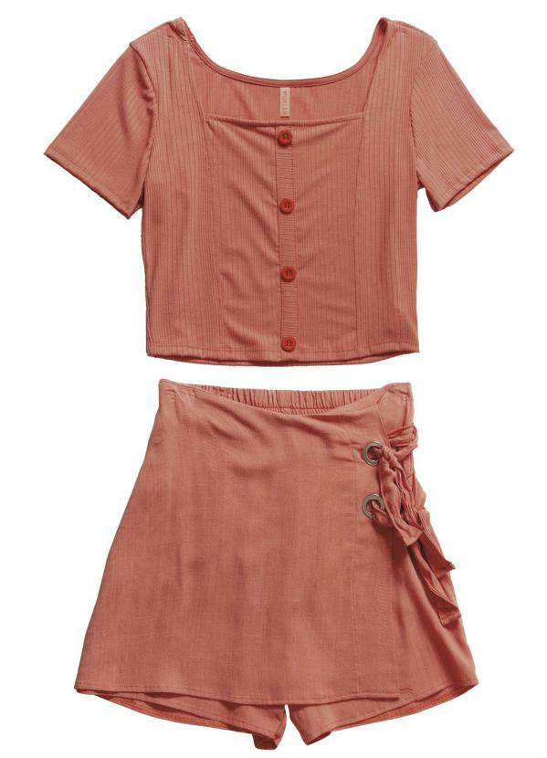 conjuntos de short y blusa juveniles